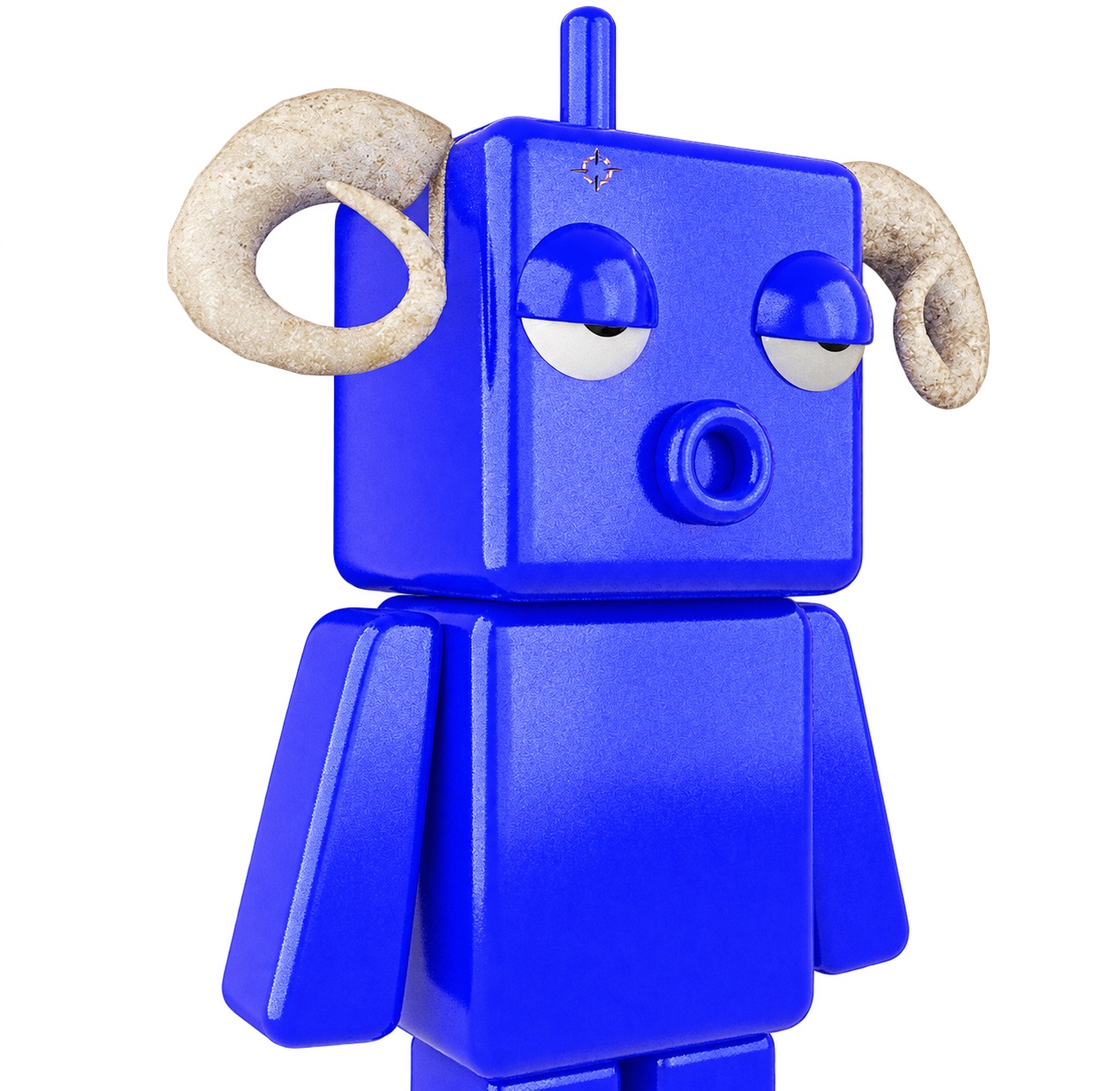 Blue Stock Wick with curled ram horns