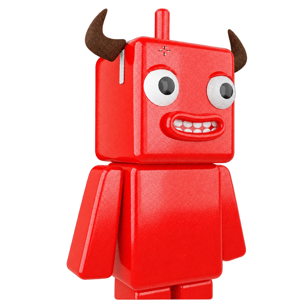 Red Stock Wick with horns and a wide grin